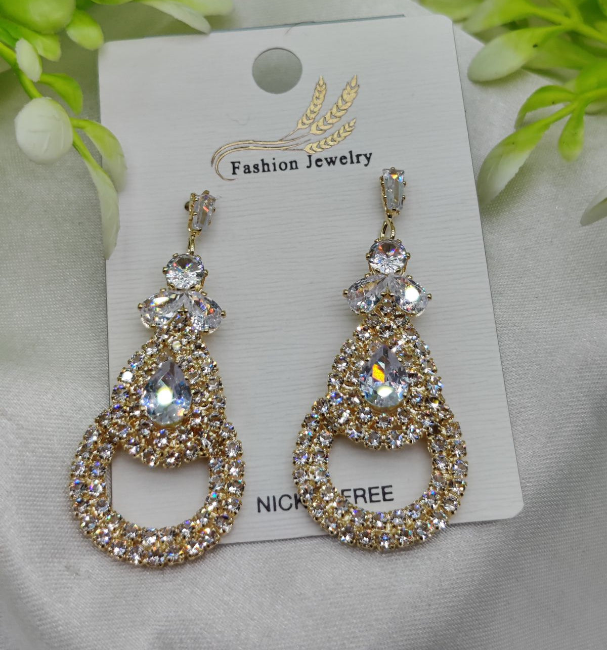 Glamorous Crystal Teardrop Earrings