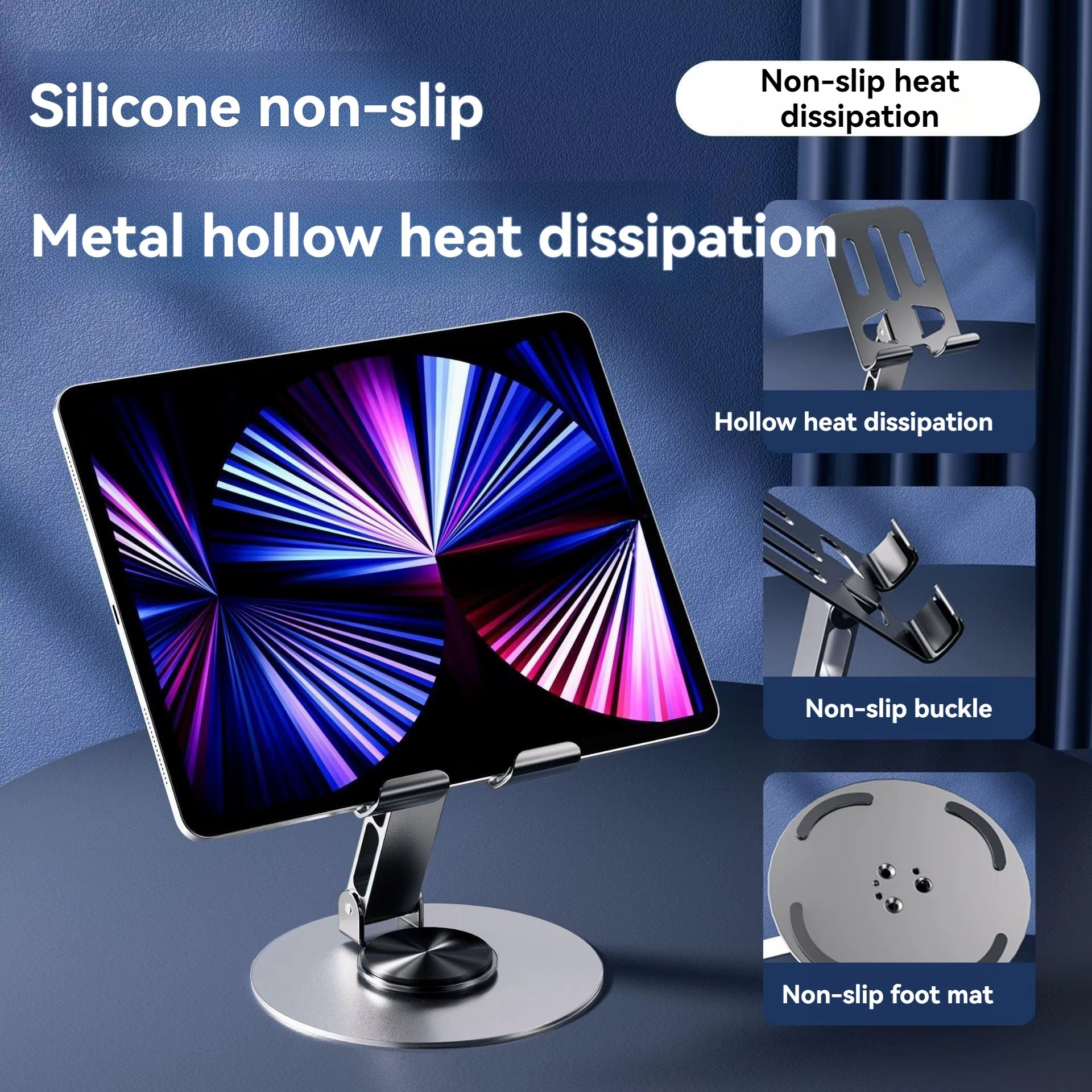 Phone Holder 360 Degree Rotation Adjustment Tablet Mobile Phone Holder - Stainless Steel