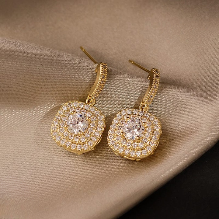 Sparkling Korean Zircon Earrings