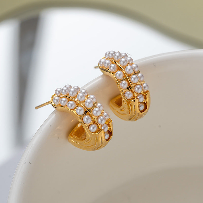 Elegant Korean Style Earrings-Golden