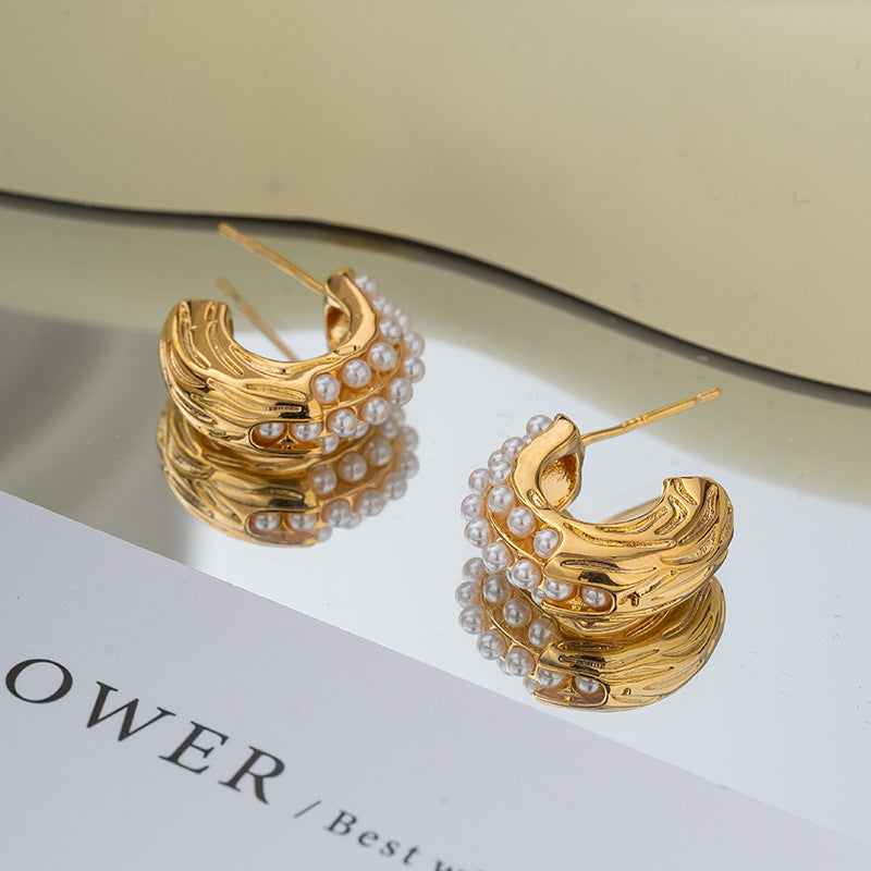 Elegant Korean Style Earrings-Golden