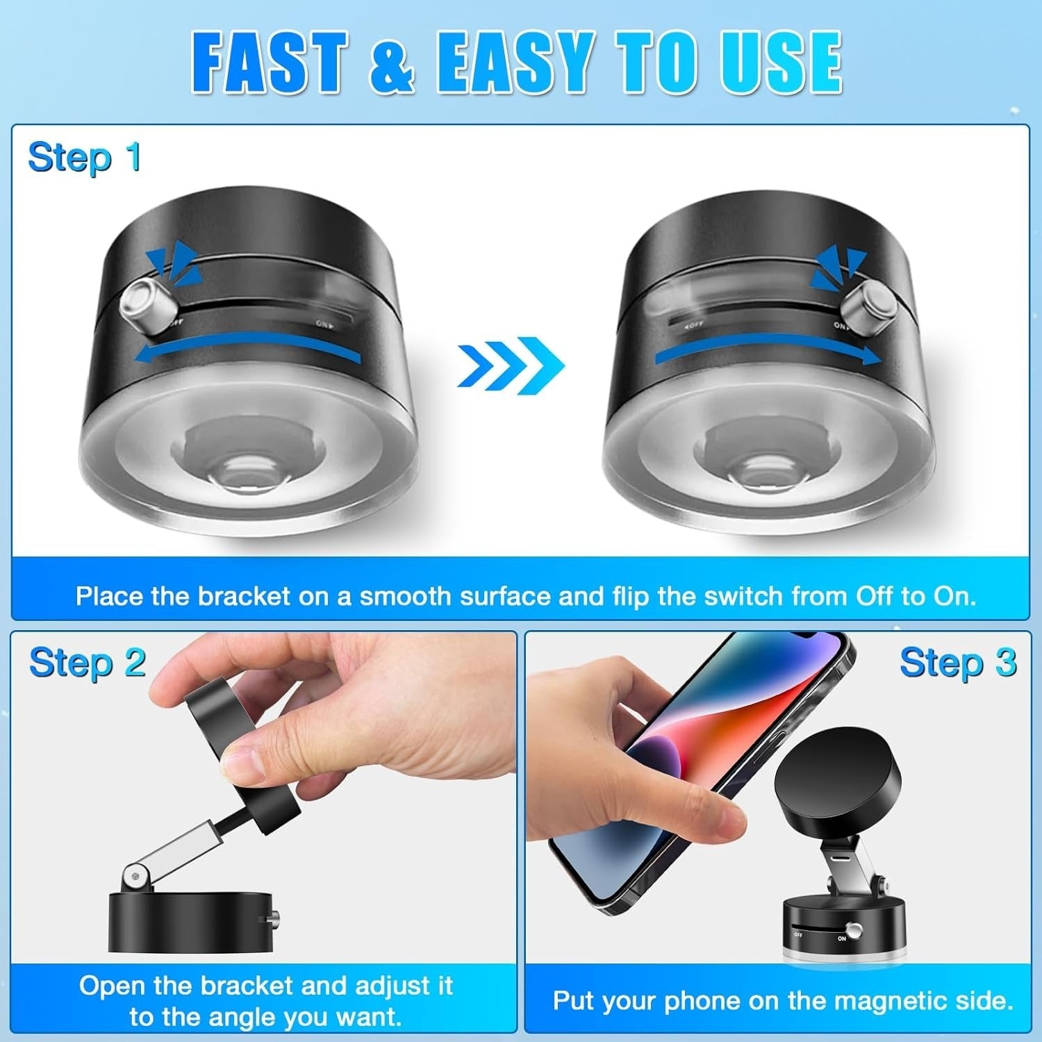 Universal Vacuum Magnetic Suction Stand Phone Holder