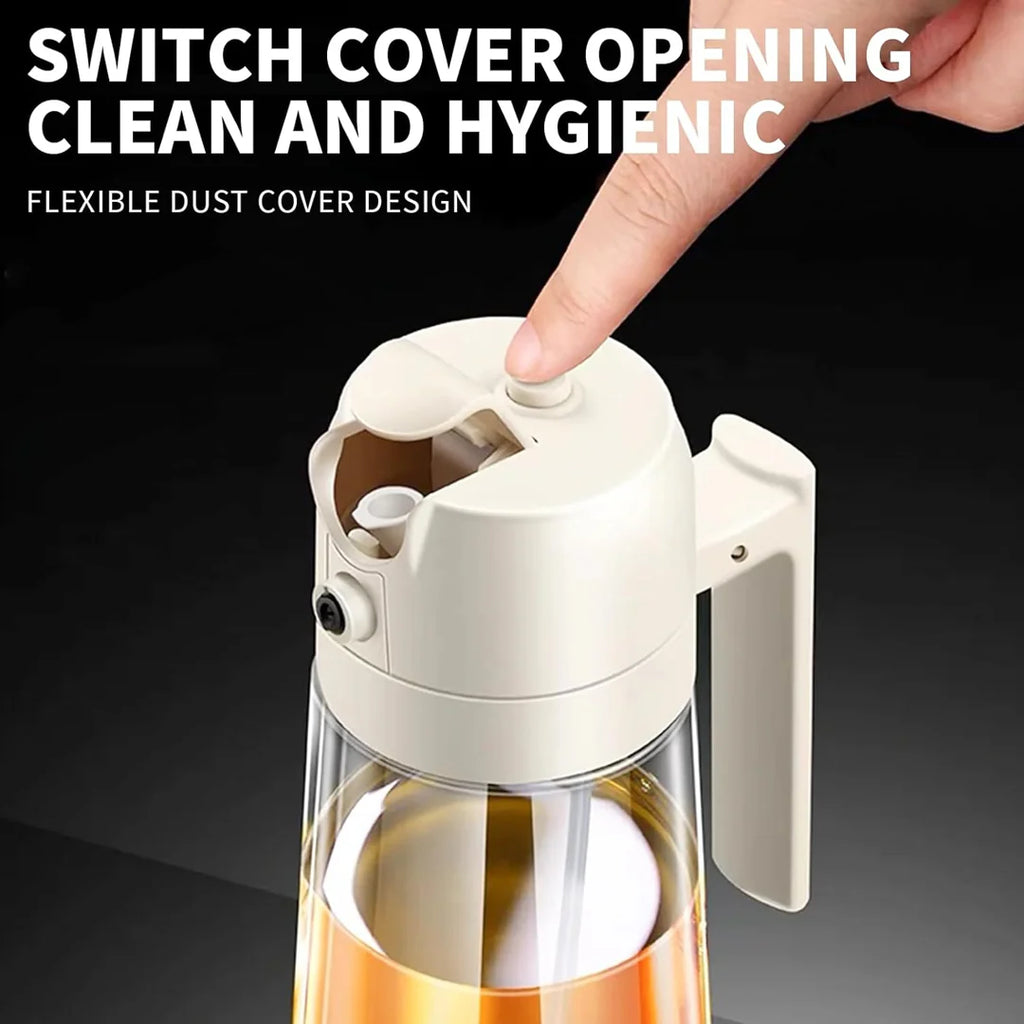 2-in-1 Oil Jug with Dispenser & Handle – Glass Cooking Oil | 450Ml