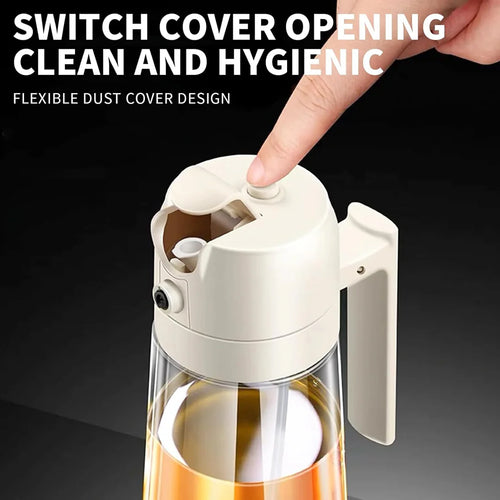 2-in-1 Oil Jug with Dispenser & Handle – Glass Cooking Oil | 450Ml