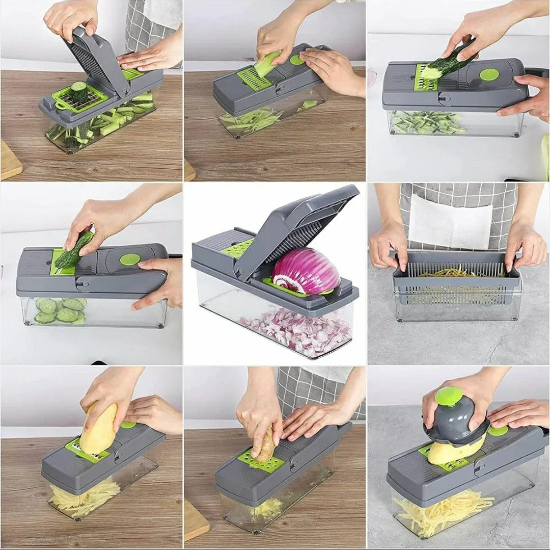 Onion Chopper, Food Slicer, Dicer, Grater & Potato Cutter – Multi-Function Kitchen Tool