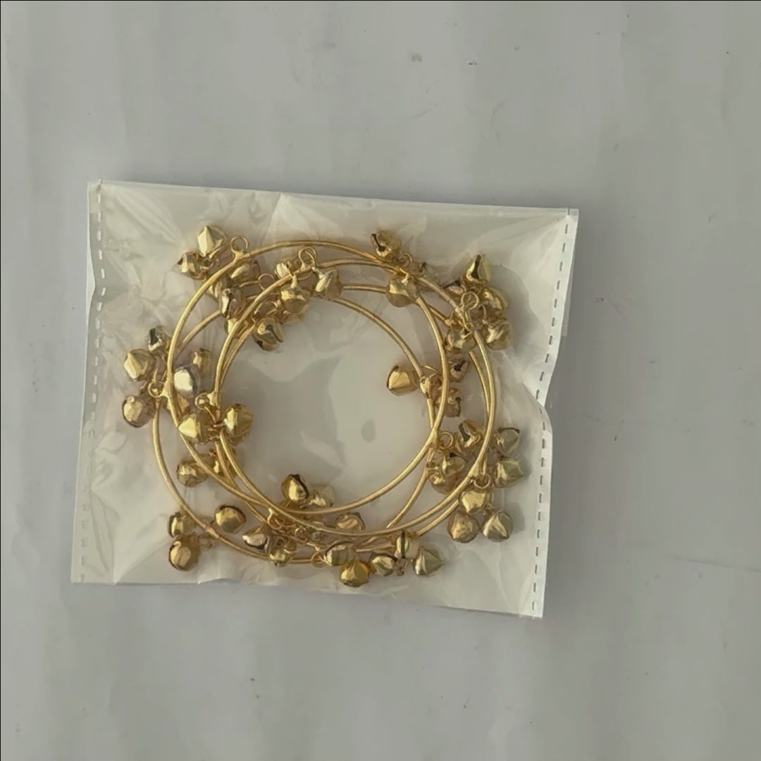 Gold Kashmiri Ghunghroo Bangles Set of 4 Pcs