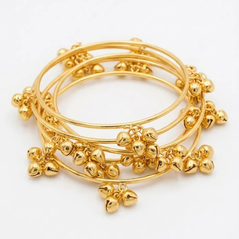 Gold Kashmiri Ghunghroo Bangles Set of 4 Pcs