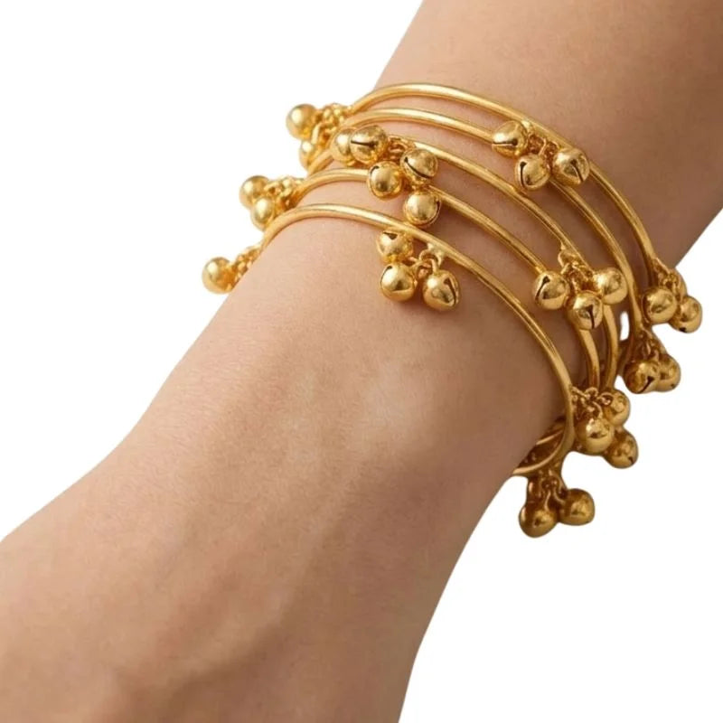 Gold Kashmiri Ghunghroo Bangles Set of 4 Pcs